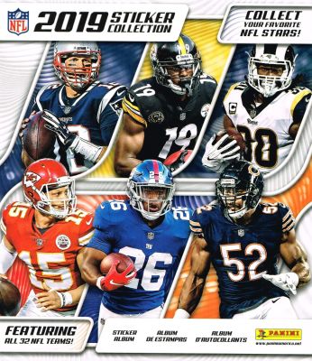 NFL - אלבום מדבקות פוטבול אמריקאי, NFL, עונת 2019, ריק, כולל גיליון בן 10 מדבקות שטרם הופרד. 
