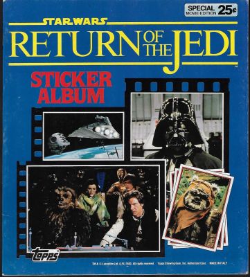 STAR WARS - אלבום קלפים מלחמת הכוכבים, שובו של הג'דיי, STAR WARS - RETURN OF THE JEDI. הוצאת טופס 