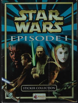 STAR WARS - אלבום קלפים מלחמת הכוכבים, STAR WARS EPISODE 1, מהדורה עברית, הוצאת מרלין, 1999. מלא 