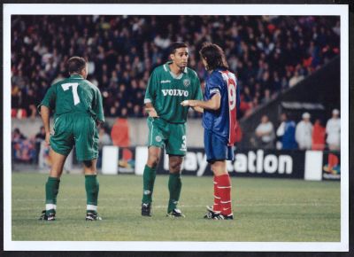 תצלום ממשחק גביע אירופה למחזיקות גביע בין מכבי חיפה לפריז סן ז'רמן. חיפה ניצחה 2:3 באחת 