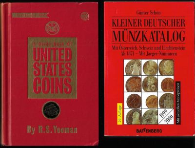 לוט 2 ספרים הכולל: 1. מדריך למטבעות ארה"ב 1998, מהדורה 51, 328 עמודים, כריכה קשה. 2. קטלוג 