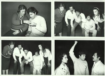 כמו צפורים - לוט ארבעה תצלומים מתוך ההצגה "כמו ציפורים" בהשתתפות רחל אטאס ויואל ליבה, 1982