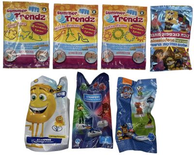 לוט 7 מעטפות: 3 מעטפות SUMMER TRENDZ, מעטפה של PAW PATROL, מעטפה של כוח פי.ג'יי, מעטפה של בובת 
