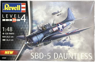 DAUNTLESS - דגם גדול להרכבת מטוס קרב SBD-5 DAUNTLESS, חברת REVELL, מודל 03869, כולל 120 חלקים. סגור