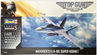 TOP GUN - דגם גדול להרכבת מטוס קרב MAVERICK'S F/A-18A SUPER HORNET, סדרת TOP GUN, חברת REVELL 