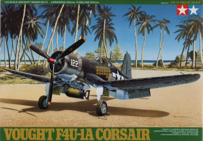 VOUGHT F4U-1A CORSAIR - דגם גדול להרכבת מטוס קרב VOUGHT F4U-1A CORSAIR, חברת TAMIYA, מודל 70, סגור