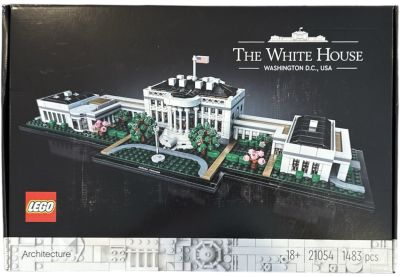 הבית הלבן - לגו LEGO הבית הלבן, סדרת ארכיטקטורה ARCHITECTURE, דגם 21054, כולל 1483 חלקים. סגור