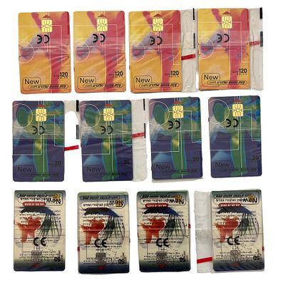 לוט 12 טלכרטים - 4 סדרות מלאות שבכל אחת 3 טלכרטים שונים בזק עם שבב אלקטרוני - ניסוי שדה שבוצע 