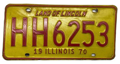 לוחית רישוי רכב אמריקאית, אילינוי 1970, מצב כללי טוב