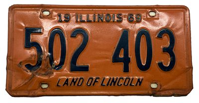 לוחית רישוי רכב אמריקאית, אילינוי 1969, מצב כללי טוב
