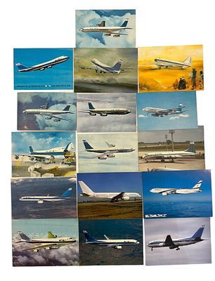 אל על - לוט 18 גלויות אל על, מטוסי החברה באויר וביבשה, תקופות שונות