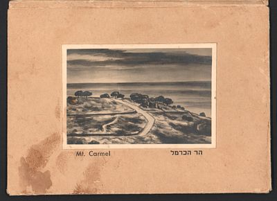 חיפה - מארז של 6 גלויות בנושא הכרמל, סדרה מאוירת בידי אסתר קלינמן. הוצאת צילום "העולם" חיפה. 