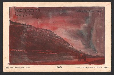 חיפה - גלויה לא שכיחה של הר הכרמל, הוצאת בית המסחר דוד סלומון אפשטיין ובנו, פלשתינה, חתומה
