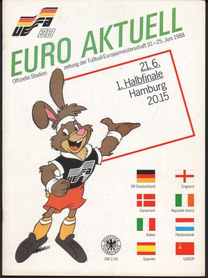 יורו 1988 - תוכניה רשמית של אליפות אירופה בכדורגל 1988 בגרמניה, התוכניה יצאה בסיום שלב הבתים 