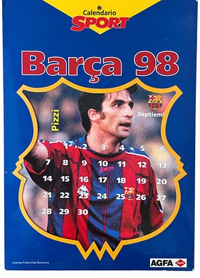 ברצלונה - לוח שנה ברצלונה, 1998. לוח שנה מרהיב של קבוצת הכדורגל ברצלונה, 1998, חברת אגפא ו-SPORT. 