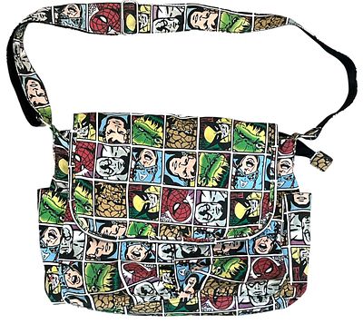 תיק צד מודפס בדמויות גיבורי הקומיקס של עולם מארוול, Marvel. תיק צד מודפס בדמויותיהם של גיבורי על 