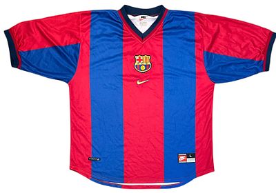 ברצלונה - חולצה של קבוצת ברצלונה, עונת 1998-99, חברת נייק NIKE, מידה לארג'. מצב טוב מאוד