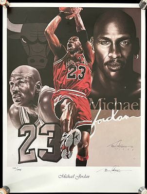 מייקל ג'ורדן - ליטוגרפיה של מייקל ג׳ורדן, מאת האמן טים קורטס Tim Cortes. ליטוגרפיה ממוספרת של מייקל 