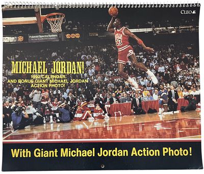 מייקל ג'ורדן - לוח שנה מייקל ג'ורדן, 1992, חברת CLEO. ספירלה. מרהיב. מצב מושלם. מידות: 29 * 25 ס"מ
