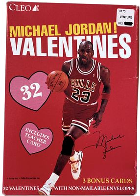 מייקל ג'ורדן - מארז וולנטיין VALENTINES, מייקל ג'ורדן, כולל 32 קלפים של השחקן, חברת CLEO, שנת 