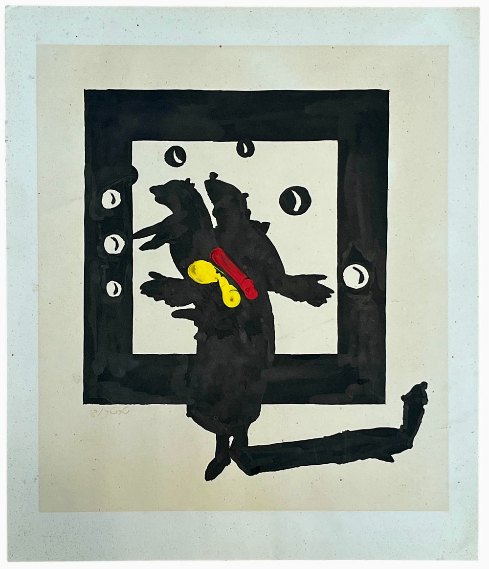 טרטקובר - דוד טרטקובר, אדם בן כלב, מתווה מקורי. דוד טרטקובר, "אדם בן כלב", מתווה מקורי לעטיפת סרט 