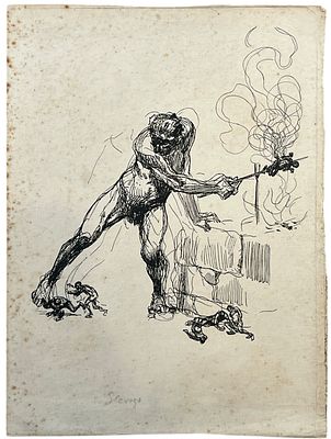 היינריך קליי - היינריך קליי Heinrich Kley, ליתוגרפיה, 1908. תחריט מאת היינריך קליי Heinrich Kley 
