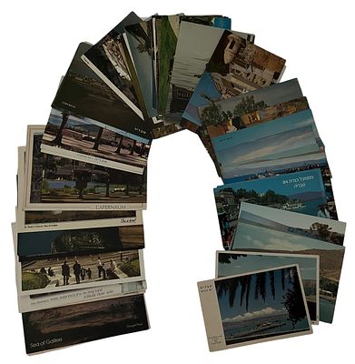 טבריה - גלויות, טבריה. לוט גדול של 61 גלויות של העיר טבריה: הכנרת ועוד. הוצאות שונות, תקופות שונות. 