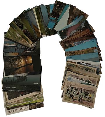 טבריה - גלויות, טבריה. לוט גדול של 60 גלויות של העיר טבריה: הכנרת, הסביבה ועוד. הוצאות שונות 