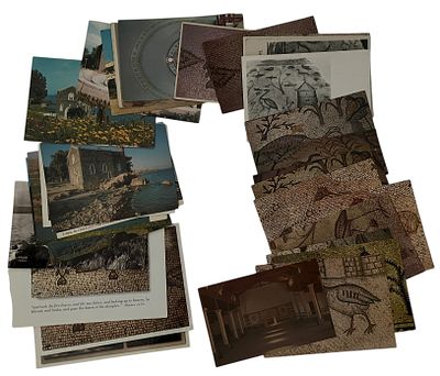 טבחה עין שבע - גלויות, טבחה עין שבע. לוט גדול של 34 גלויות טבחה (עין שבע), הוצאות שונות, תקופות 