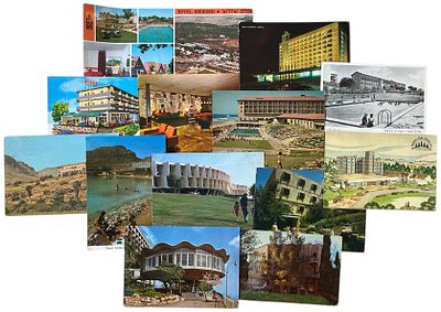 גלויות בתי מלון ובתי הארחה. לוט 13 גלויות של בתי מלון ובתי הארחה בישראל, תקופות שונות, מצבים שונים