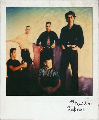 משינה - תצלום משינה, דוד גורפינקל. תצלום פולארויד של להקת משינה, 1991. חתום בידי הצלם האגדי דוד 