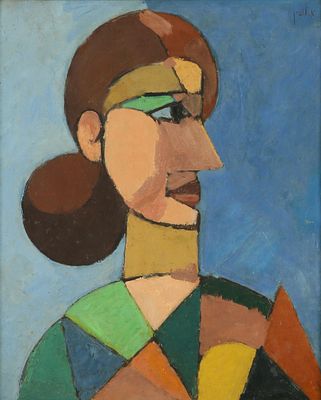 Arie Lubin - 1980 – 1897. Girl, 1930s, Oil on canvas, 46x38 cm. Signed.