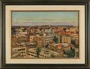 Ludwig Blum - 1891 – 1974. View from the Artist's Studio 
on King George Street, 1965, 
Oil on Image - 1