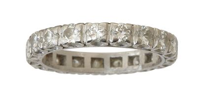 PLATINUM ETERNITY RING. Set with diamonds, total weight approx. 2.00 cts. Size approx. 7.25 US.