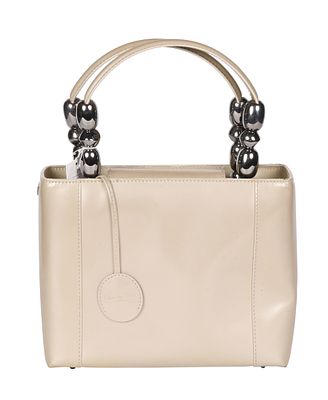 CHRISTIAN DIOR MALICE HANDBAG. Cream color coated leather. Silver-tone hardware. 22X17X7 cm.