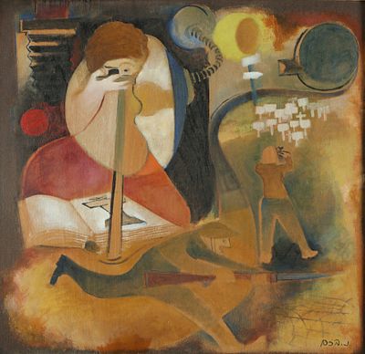 נפתלי בזם - 2018 – 1924. הצלמת, שנות ה-50, שמן על דיקט (חלון), 95x97 ס"מ, חתום.