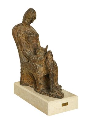 Hannah Orloff - 1888 – 1968. Arian Reading, 1964, Bronze, Height: 58 cm. Signed and dated. The 
