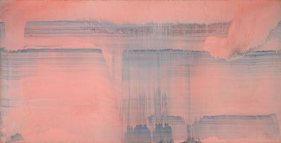 Miriam Cabessa - b. 1966
. Composition in Pink, 2013, 
Acrylic on canvas, 64x92 cm, 
Signed. Signed 