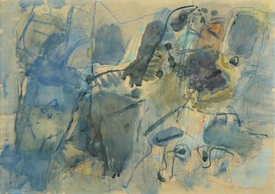 Avigdor Stematsky - 1908 - 1989 . Untitled, 1973, 
Watercolor on paper, 70x100 cm. 
Signed and dated.