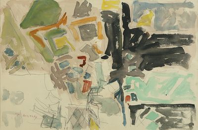 Joseph Zaritsky - 1891 - 1985 . Untitled, 
Watercolor on paper, 32x50 cm. 
Signed.