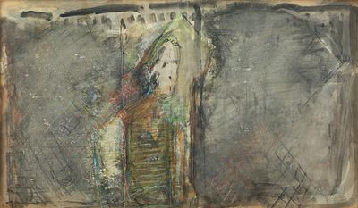 Yehezkel Streichman - 1906 - 1993 . Tzila, 1990, 
Watercolor and pastel on paper, 71x124 cm. 