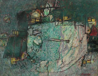 Zvi Mairovich - 1911 - 1974. Untitled, 
Panda on paper, 40x50 cm, 
Signed.