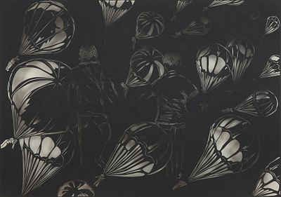 Noa Yekutieli - b. 1989. We Forgot it in People, 2015, 
Paper cuts, 30x40 cm, 
Signed, described 