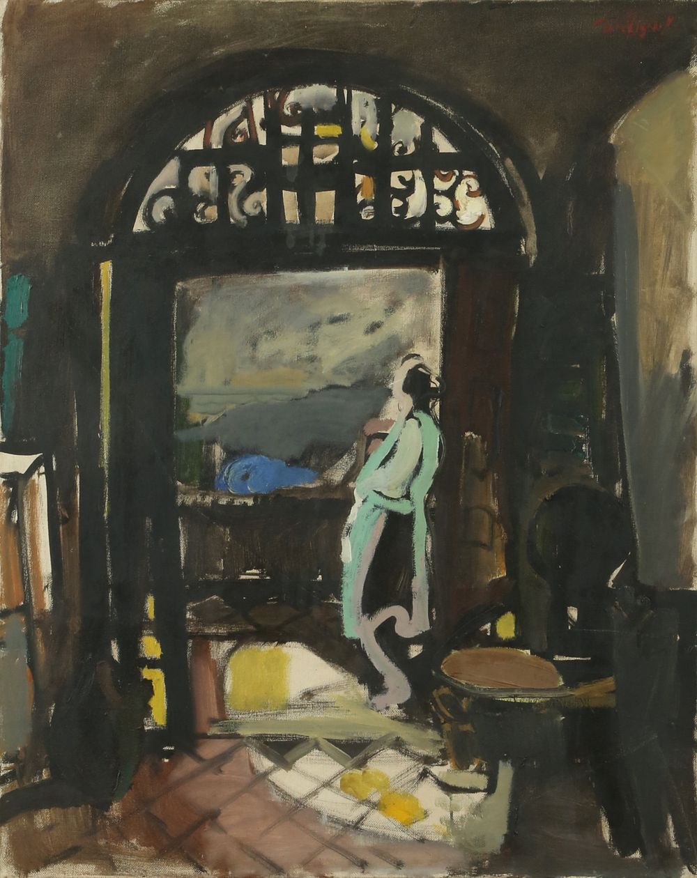 Moshe Rosentalis - 1922 - 2008. View from the studio window, 
Oil on canvas, 92x73 cm. 
Signed.