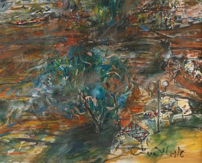 אורי ליפשיץ - 2011 - 1936 . נוף, שמן על בד, 
80x100 ס"מ. 
חתום.