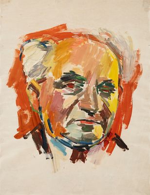 פנחס ליטבינובסקי - 1985 - 1894. דוד בן גוריון, 
שמן על נייר, 51x38 ס"מ. 
מקור: עיזבון האמן פנחס 