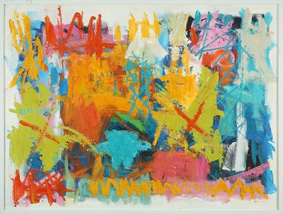 אתי לב - 2020 - 1941. ללא כותרת, 
אקריליק על בד, 90x120 ס"מ, 
חתום.