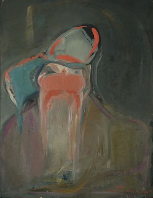 אפרים פימה - רויטנברג - 2005 - 1916. דמות, 
שמן על בד, 65x50 ס"מ, 
חתום. חתום ומוקדש מאחור.