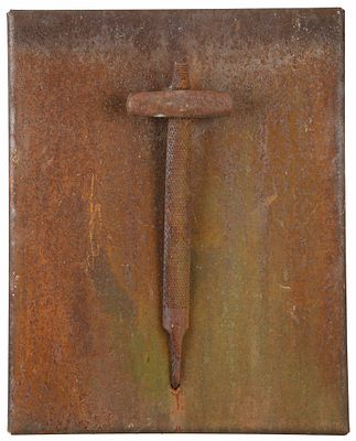 יעקב דורצ'ין - נ. 1946. ללא כותרת, 
ברזל, 50x40 ס"מ, 
חתום.