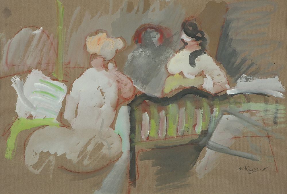 Moshe Rosentalis - 1922 - 2008. Women, 
Ink and watercolor on paper, 33x49 cm. 
Signed.